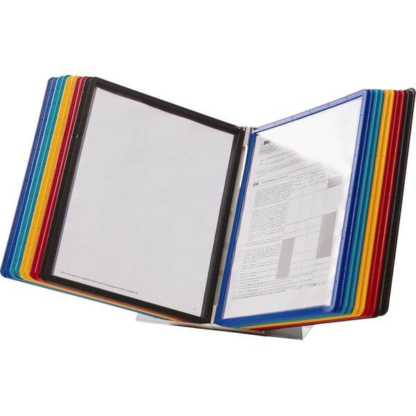 Durable Office Products Vario Desk Reference, w/Metal Stand, 2-Sided, 20/BX, AST PK DBL536100 - main